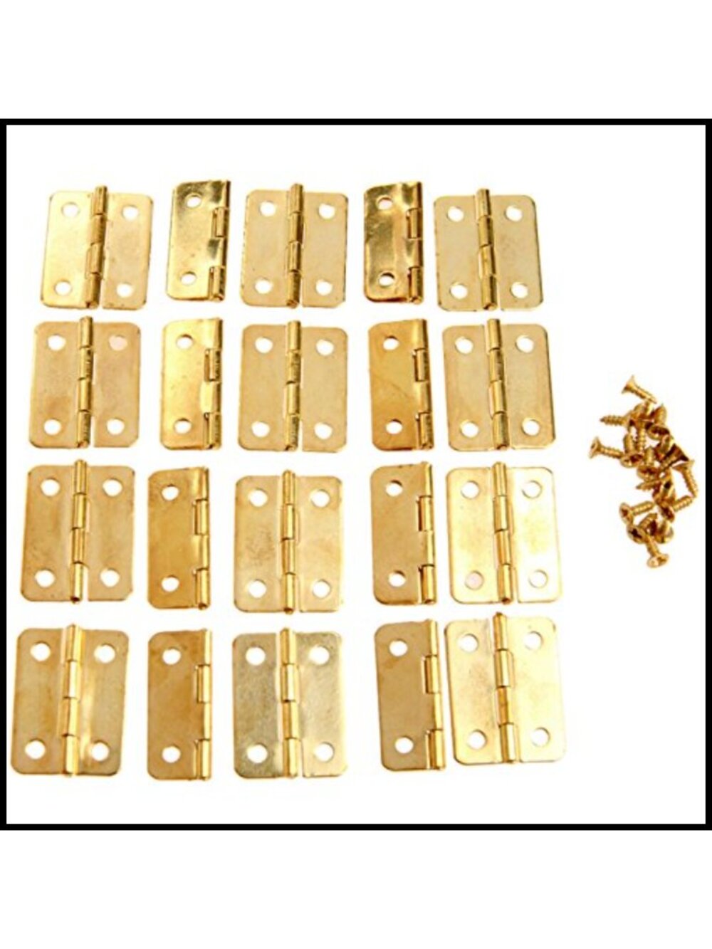 20 Pack Mini Retro Iron Hinges with Screws for Jewelry Box DIY Crafts